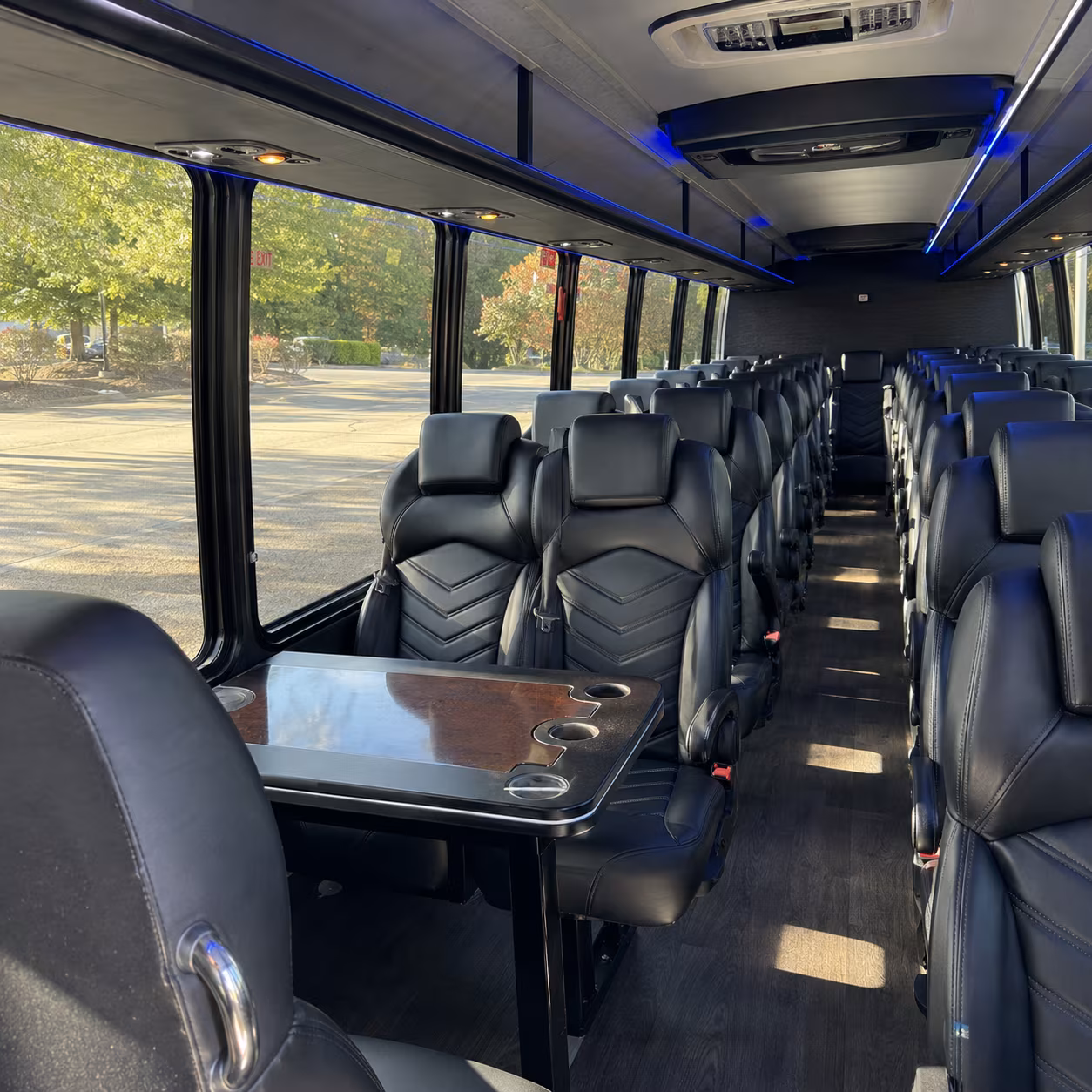 baytown 25 passenger minibus inside