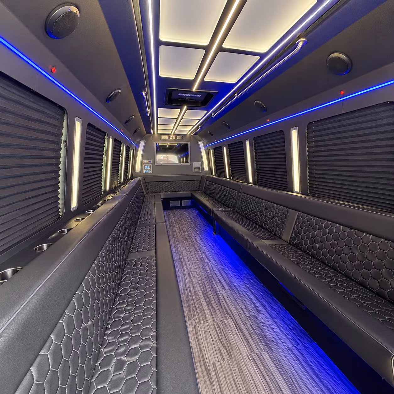 baytown 30 passenger party bus interior
