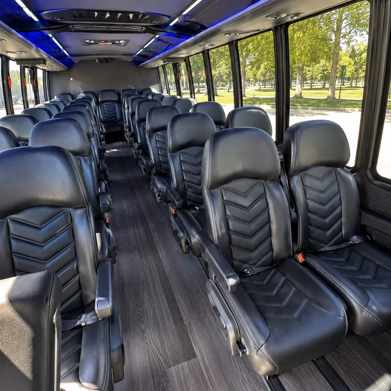 baytown 35 passenger minibus interior