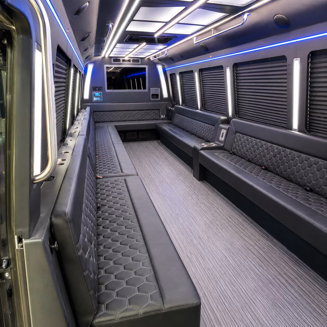 baytown 40 passenger party bus interior